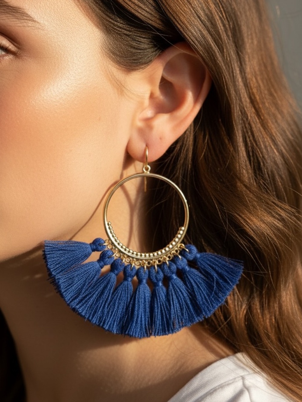 “Arriba!” Boho Tassel Fringe Hoop Fun Cute Earring